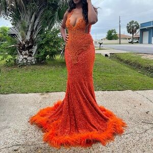 Orange prom dress